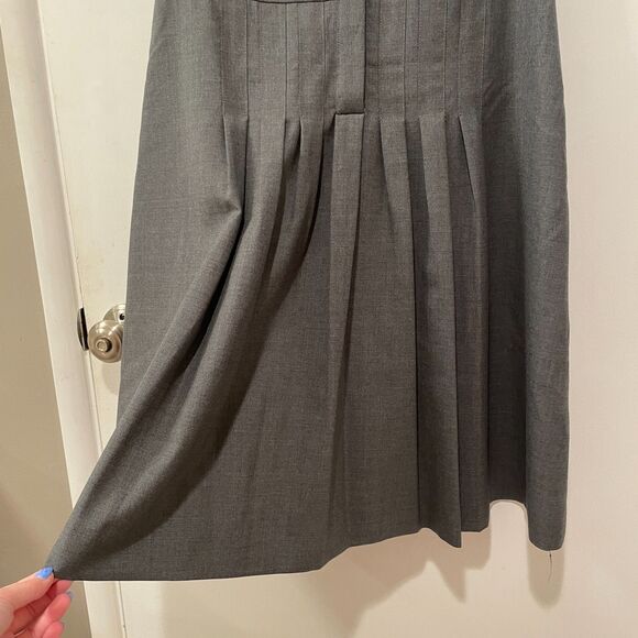 J.Crew Sleeveless Button up Pleated Wool Sheath Dress Gray 8 - Picture 3 of 12
